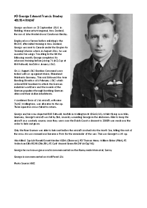 A preview of a PDF biography for Bradey, George Edward Francis